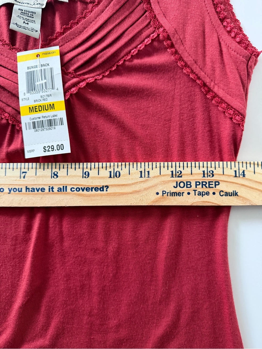 American Rag NWT Brick Red Bungee Back Tank Top Medium - Picture 7 of 8